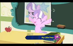 Size: 960x600 | Tagged: safe, screencap, diamond tiara, ponyville confidential, meme, ponyville schoolhouse, solo, youtube caption