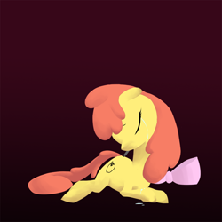 Size: 1000x1000 | Tagged: safe, artist:nowler, derpibooru import, apple bloom, blank flank, crying, sad