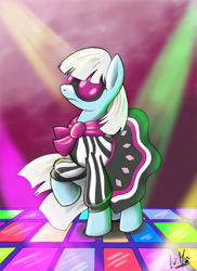 Size: 850x1167 | Tagged: safe, artist:chocolatechilla, derpibooru import, photo finish, earth pony, pony, solo