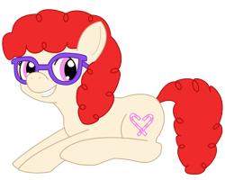 Size: 1000x800 | Tagged: safe, artist:bonaldo-kun, derpibooru import, twist, earth pony, pony, glasses, prone, signature, simple background, solo, transparent background