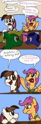 Size: 630x1875 | Tagged: safe, artist:eliwood10, pipsqueak, scootaloo, ask, ask captain pipsqueak, tumblr