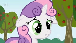 Size: 1221x687 | Tagged: safe, derpibooru import, screencap, sweetie belle, pony, unicorn, female, filly, scrunchy face, solo