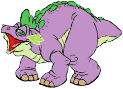 Size: 420x304 | Tagged: safe, spike, dinosaur, crossover, don bluth, namesake, parody, pun, recolor, spike (land before time), stegosaurus, the land before time