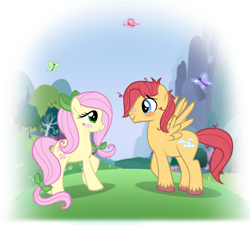 Size: 942x848 | Tagged: safe, artist:lugiaangel, derpibooru import, posey, oc, oc only, oc:cloude trotter, oc:petal bloom, oc:petal blush, g1, bandaid, female, g1 to g4, generation leap, male, parent, shipping, straight