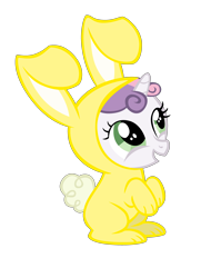 Size: 3000x3771 | Tagged: safe, artist:bronyboy, derpibooru import, sweetie belle, pony, rabbit, unicorn, bunny belle, bunny costume, clothes, female, filly, high res, simple background, solo, transparent background, vector