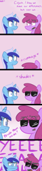 Size: 1272x5160 | Tagged: safe, artist:somnias, berry punch, berryshine, minuette, comic, csi, csi miami, pun, sunglasses