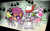 Size: 2400x1500 | Tagged: dead source, safe, artist:slitherpon, derpibooru import, apple bloom, scootaloo, spike, sweetie belle, dragon, the show stoppers, clothes, cutie mark crusaders, face paint, show stopper outfits