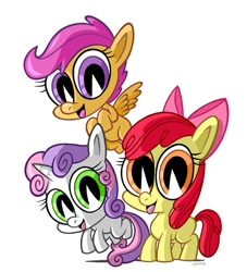 Size: 550x605 | Tagged: safe, artist:gumz, derpibooru import, apple bloom, scootaloo, sweetie belle, cutie mark crusaders