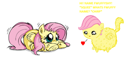 Size: 786x385 | Tagged: safe, artist:marcusmaximus, edit, fluffy pony, fluffyshy, self ponidox, squee