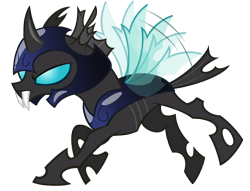 Size: 5500x4200 | Tagged: safe, artist:stabzor, derpibooru import, changeling, absurd resolution, armor, buzzing wings, changeling officer, helmet, simple background, solo, transparent background, vector