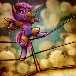 Size: 700x700 | Tagged: safe, artist:sleepwalks, derpibooru import, scootaloo, pony, badass, bipedal, clothes, costume, leotard, luchador, mask, solo, wrestler, wrestling