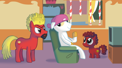 Size: 2242x1248 | Tagged: safe, artist:hotdiggedydemon, derpibooru import, aqua teen hunger force, burger, crossover, french fries, frylock, hamburger, master shake, meatball, meatwad, party.mov, ponified, sandwich, shake