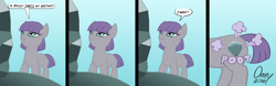 Size: 2000x623 | Tagged: safe, artist:omny87, maud pie, the cutie mark chronicles, comic, cutie mark, cutiespark, frown, rarity's destiny, scene parody, solo, younger