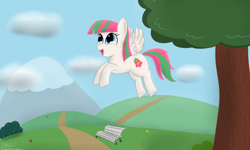 Size: 3000x1800 | Tagged: safe, artist:mikoruthehedgehog, derpibooru import, blossomforth, pegasus, pony, solo