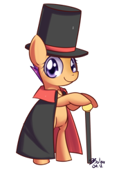 Size: 700x1000 | Tagged: safe, artist:solar-slash, derpibooru import, scootaloo, pegasus, female, filly, hat, orange coat, purple mane, solo