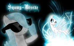 Size: 1280x800 | Tagged: safe, artist:arakareeis, derpibooru import, oc, oc only, oc:snowy-breeze, pony, female, mare, sunglasses