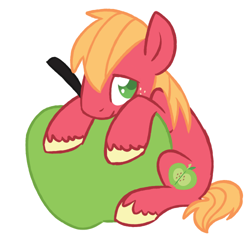 Size: 500x500 | Tagged: safe, artist:sorckylo, derpibooru import, big macintosh, earth pony, pony, apple, male, stallion