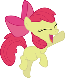 Size: 6000x7159 | Tagged: safe, artist:lightningtumble, derpibooru import, apple bloom, earth pony, pony, absurd resolution, eyes closed, hoofbump, open mouth, simple background, smiling, solo, transparent background, vector