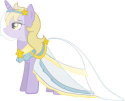 Size: 1436x1161 | Tagged: safe, artist:ludiculouspegasus, derpibooru import, dinky hooves, pony, unicorn, clothes, dress, female, mare, older, older dinky hooves, simple background, smiling, solo, transparent background, veil, wedding dress