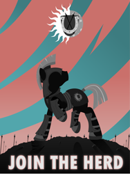 Size: 3213x4284 | Tagged: safe, artist:regolithx, derpibooru import, earth pony, pony, armor, join the herd, poster, propaganda, royal guard