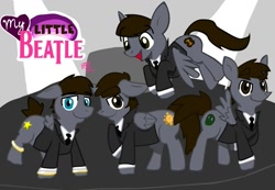 Size: 1239x856 | Tagged: safe, artist:blackrayquaza1, derpibooru import, george harrison, john lennon, paul mccartney, ponified, ringo starr, the beatles