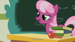 Size: 900x506 | Tagged: safe, derpibooru import, screencap, cheerilee, meme, ponyville schoolhouse, solo, youtube caption