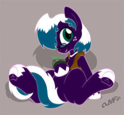 Size: 1500x1393 | Tagged: safe, artist:miniferu, oc, oc only, fallout equestria, base used, freckles, glasses, ponysona, sit pony base, solo, underhoof