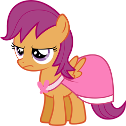 Size: 1800x1809 | Tagged: safe, artist:xgsymarley, scootaloo, clothes, dress, picture perfect pony, scootaloo is not amused, solo, unamused