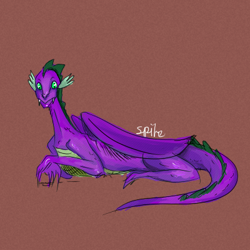 Size: 400x400 | Tagged: safe, artist:lilmis, spike, dragon, male, solo