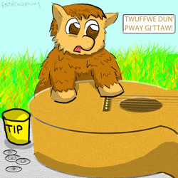 Size: 720x720 | Tagged: safe, artist:fillialcacophony, fluffy pony, fluffy pony original art, guitar, truffle