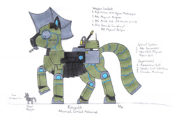 Size: 1683x1131 | Tagged: safe, artist:appletart-longshot, oc, oc only, fallout equestria, broken steel, giant robot, krogoth, steel ranger, steel rangers