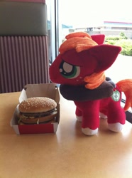 Size: 716x960 | Tagged: artist needed, safe, big macintosh, earth pony, pony, big mac (burger), food, irl, male, mcdonald's, photo, plushie, stallion