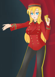 Size: 862x1200 | Tagged: safe, artist:jonfawkes, oc, oc only, oc:ticket, human, humanized, usherette