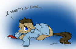 Size: 931x600 | Tagged: safe, artist:caycowa, doctor whooves, earth pony, pony, crying, male, sad, stallion