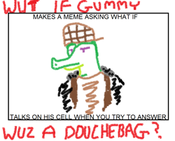 Size: 940x755 | Tagged: safe, derpibooru import, gummy, exploitable meme, meme, scumbag steve, wut if gummy wuz a meme