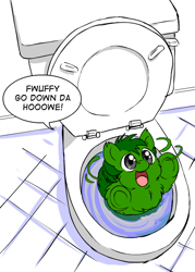 Size: 500x700 | Tagged: source needed, safe, artist:marcusmaximus, derpibooru import, fluffy pony, bathroom, flush, stupidity, this will end in tears and/or death, tiny toon adventures, toilet