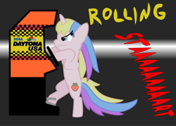 Size: 1600x1143 | Tagged: safe, artist:redenchilada, derpibooru import, holly dash, arcade, daytona usa