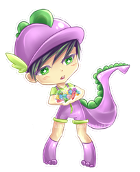 Size: 400x489 | Tagged: safe, artist:moon-valkyrie, spike, chibi, humanized, natural hair color, tailed humanization