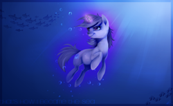 Size: 1600x986 | Tagged: safe, artist:imalou, derpibooru import, sea swirl, seafoam, fish, pony, unicorn, female, mare, underwater