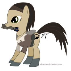 Size: 894x894 | Tagged: safe, artist:diegotan, derpibooru import, action pose, alyx vance, clothes, cutie mark, hairband, half-life, half-life 2, jacket, ponified, simple background, transparent background, vector