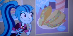 Size: 1824x920 | Tagged: safe, screencap, sonata dusk, equestria girls, rainbow rocks, cute, eyes on the prize, faic, smiling, solo, sonatabetes, sonataco, taco, wide eyes