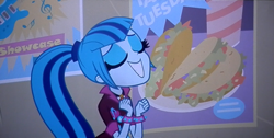 Size: 1826x922 | Tagged: safe, screencap, sonata dusk, equestria girls, rainbow rocks, cute, sonatabetes, sonataco, taco, tacogasm, that siren sure does love tacos