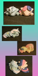 Size: 900x1800 | Tagged: safe, artist:dawnmistpony, derpibooru import, bon bon, lyra heartstrings, sweetie drops, craft, irl, photo, sculpture, sleeping