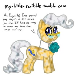 Size: 500x500 | Tagged: safe, artist:scribble, derpibooru import, mayor mare, 30 minute art challenge, crystallized, glasses