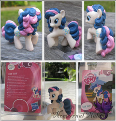 Size: 900x936 | Tagged: safe, artist:nocturnalnelona, derpibooru import, bon bon, sweetie drops, pony, card, collector card, custom, irl, photo, toy