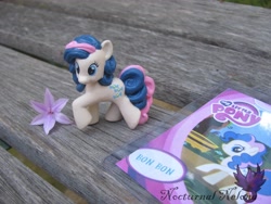 Size: 3456x2592 | Tagged: safe, artist:nocturnalnelona, derpibooru import, bon bon, sweetie drops, pony, collector card, custom, irl, photo, toy