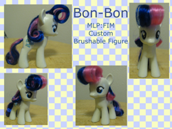 Size: 900x675 | Tagged: safe, artist:merriweather-flight, derpibooru import, bon bon, sweetie drops, pony, brushable, custom, irl, photo, toy