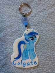 Size: 900x1200 | Tagged: safe, artist:causticeichor, derpibooru import, minuette, custom, irl, keychain, photo