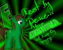 Size: 1280x1024 | Tagged: safe, artist:justaninnocentpony, edd gould, eddsworld, simple background, text, tribute