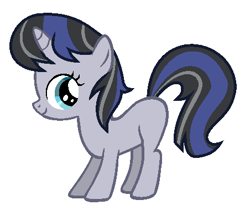 Size: 452x388 | Tagged: safe, artist:unoriginai, oc, oc only, pony, unicorn, blank flank, crack shipping, cute, filly, offspring, parent:octavia melody, parent:shining armor, parents:shiningtavia, simple background, white background